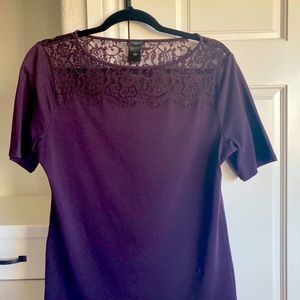 Purple cotton top with lace